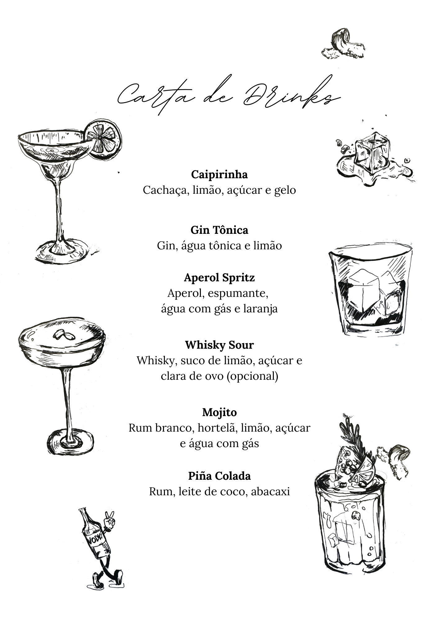 Menu de Bebidas B&W